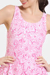 Zelocity Elastane Blended Slip-On Swimdress with Removable Pads - Pink Cosmos — thumbnail 5